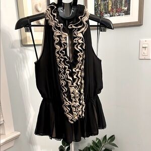 Robert Rodriguez for Neiman Marcus Ruffle Trim Sleeveless Top size Small